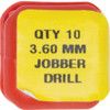 Jobber Drill, 3.6mm, Normal Helix, High Speed Steel, Black Oxide thumbnail-2
