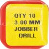 Jobber Drill, 3mm, Normal Helix, High Speed Steel, Bright thumbnail-2