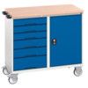 Verso Roller Cabinet, 6 Drawers, Blue/Light Grey, 980 x 1050 x 600mm thumbnail-0
