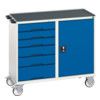 Verso Mobile Storage Cabinet, 6 Drawers, Blue/Light Grey, 965 x 1050 x 550mm thumbnail-0