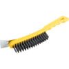 4-ROW PLASTIC HANDLE WIRE BRUSH C/W SCRAPER thumbnail-0