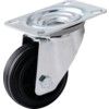 Medium Duty, Castor, 80mm, Unbraked, Swivel, Top Plate, Rubber, Black thumbnail-0