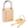 Keyed Padlock, Keyed Different, Brass, Gold, 38mm Width, Weatherproof thumbnail-0