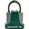 Keyed Padlock, Keyed Different, Steel, Green, 40mm Width, Weatherproof thumbnail-0