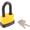 Keyed Padlock, Keyed Different, Steel, Yellow, 54mm Width, Weatherproof thumbnail-1