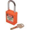 Lockout Keyed Padlock, Keyed Different, Nylon, Orange, 42mm Width, Weatherproof thumbnail-0