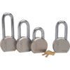 Keyed Padlock, Keyed Different, Hardened Steel, Silver, 63.5mm Width, Weatherproof thumbnail-0