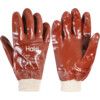 Mechanical Hazard Gloves, Red, Cotton Liner, PVC Coating, EN388: 2003, 4, 1, 1, 1, Size 9 thumbnail-0