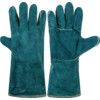 General Handling Gauntlet, Green, Uncoated Coating, Cotton Fleece Liner, Size 11 thumbnail-0