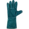 General Handling Gauntlet, Green, Uncoated Coating, Cotton Fleece Liner, Size 11 thumbnail-2