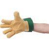 Rigger Gloves, Green/Yellow, Leather Coating, Fleece Liner, Size 10 thumbnail-3