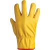 General Handling Gloves, Yellow, Leather Coating, Cotton/Fleece Liner, Size 10 thumbnail-1