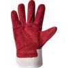 Rigger Gloves, Red/White, Leather Coating, Fleece Liner, Size 10 thumbnail-2