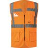 Hi-Vis Vest, Orange, 4XL, Zipper Closure, Polyester thumbnail-0