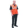 Hi-Vis Waistcoat, Unisex, Orange, Polyester, Hook & Loop Closure, M thumbnail-1