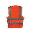 Hi-Vis Waistcoat, Unisex, Orange, Polyester, Hook & Loop Closure, M thumbnail-1