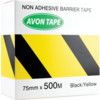 Non-Adhesive, Barrier Tape, PVC, Black/Yellow, 75mm x 500m thumbnail-3