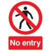 No Entry Rigid PVC Sign 148mm x 210mm thumbnail-0