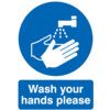 Wash Your Hands Please Vinyl Sign 148mm x 210mm thumbnail-0