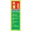 Dry Powder Fire Extinguisher Photoluminescent Vinyl Sign 90mm x 280mm thumbnail-0