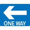 One Way Left Wall-fix Class 2 Reflective Aluminium Sign 600mm x 450mm thumbnail-0