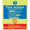 Fire Action Standard Procedure Photoluminescent Rigid PVC Sign 250mm x 300mm thumbnail-0