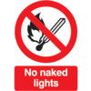 No Naked Lights Vinyl Sign 148mm x 210mm thumbnail-0