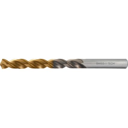 Jobber Drill, 4.5mm, High Helix, Cobalt High Speed Steel, TiN-Tipped