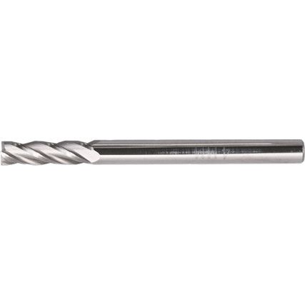 End Mill, Regular, Plain Round Shank, 4mm, Uncoated, Carbide, 4fl