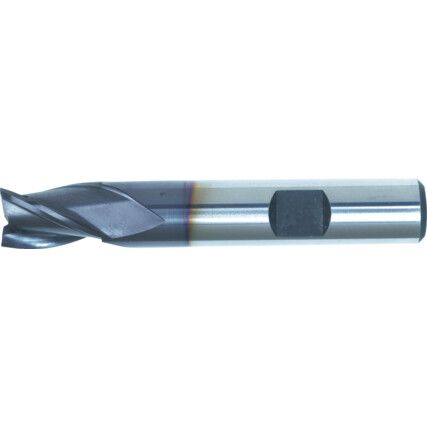 5, Short Series, Slot Drill, 10mm, 3 fl, Weldon Flat, Cobalt High Speed Steel, TiAlN