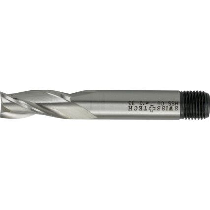 33, Regular, Slot Drill, 14mm, 3fl, Threaded Shank, Cobalt High Speed Steel, Uncoated