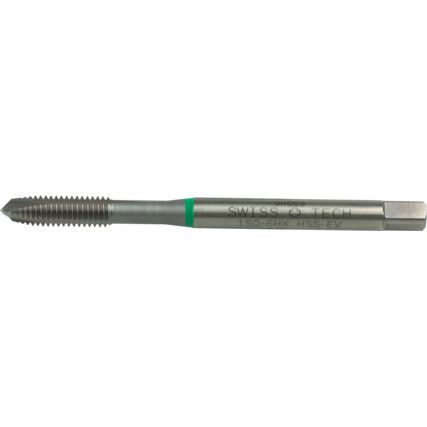 Machine Tap, M10 x 1.5mm, Metric Coarse, Spiral Point, Vanadium High Speed Steel, Nitride, Green