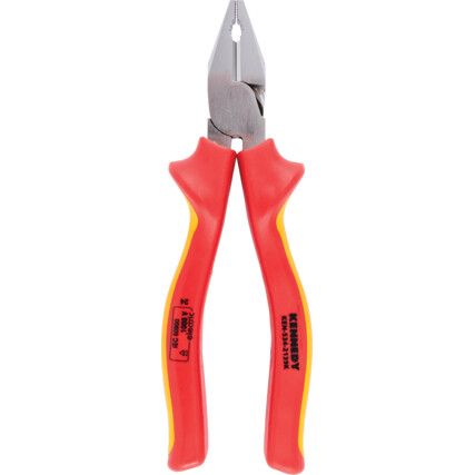 COMBINATION PLIERS CHROMED INSULATED 2-COMPONENT HANDLES 180mm