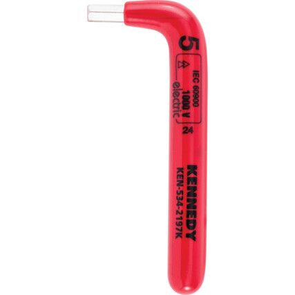 Hex Key, Insulated L-Handle, Hex, Metric, 5mm