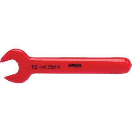 Single End, Insulated Open End Spanner, 12mm, Metric