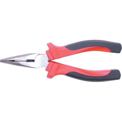 Needle Nose Bent Pliers, Serrated, Steel, 200mm