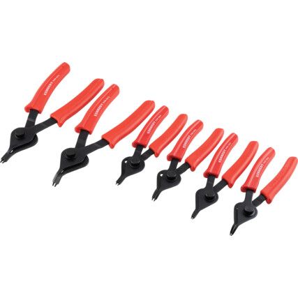 Circlip Plier Set, 10-48mm, Reversible, 200mm, Set of 6