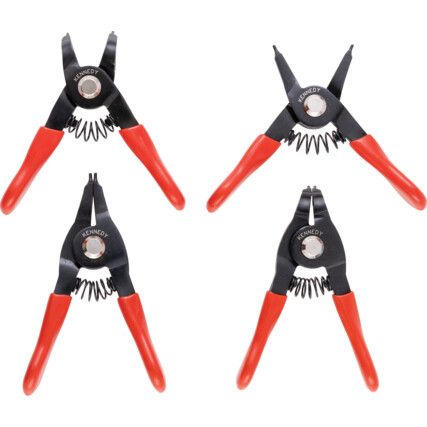 Circlip Plier Set, Internal/External, Carbon Steel, 76.2mm, Set of 4