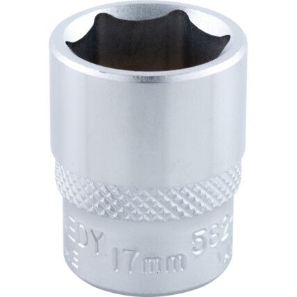 3/8in. Drive,  Hexagon Socket, 17mm,  Metric,  6 Point