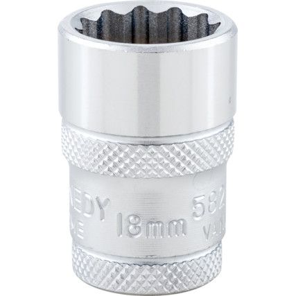 1/2in. Drive,  Bi-Hexagon Socket, 18mm,  Metric,  12 Point