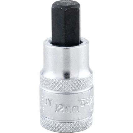 1/2in. Drive,  Hexagon Bit Socket, 12mm,  Metric