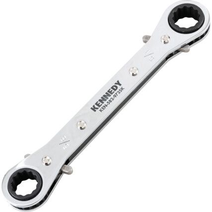 Double End, Ratchet Ring Spanner, 5/8in. x 11/16in., Imperial