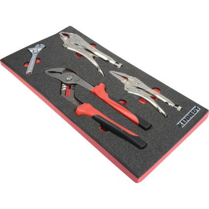 4 Piece Grip Set in 1/3 Width Foam Inlay for Tool Chests