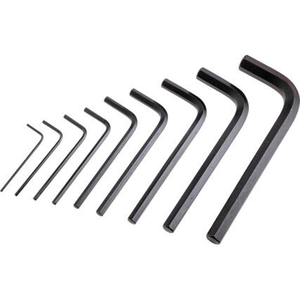 Hex Key, L-Handle, Hex, Metric, 1.5-10mm, 9-piece