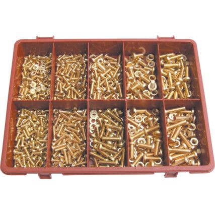 METRIC SLOTTED PAN HEAD M/C SCREW KIT BRASS