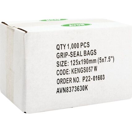 5"x7.1/2" Write-On Grip seal Bags, PK-1000