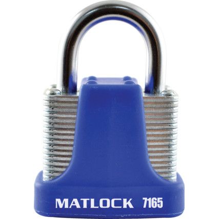 Keyed Padlock, Keyed Alike, Steel, Blue, 40mm Width, Weatherproof