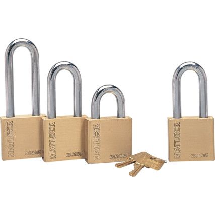 Keyed Padlock, Keyed Different, Brass, Gold, 38mm Width, Weatherproof