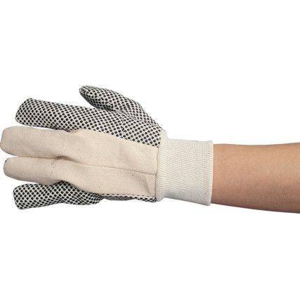 General Handling Gloves, Black/White, Vinyl Coating, Cotton Liner, Size 9