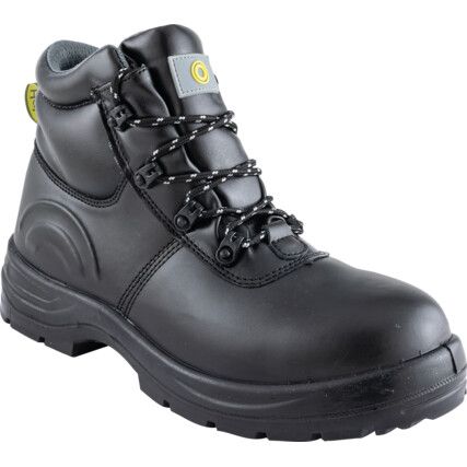 Safety Boots, Size, 11, Black, Leather Upper, Composite Toe Cap